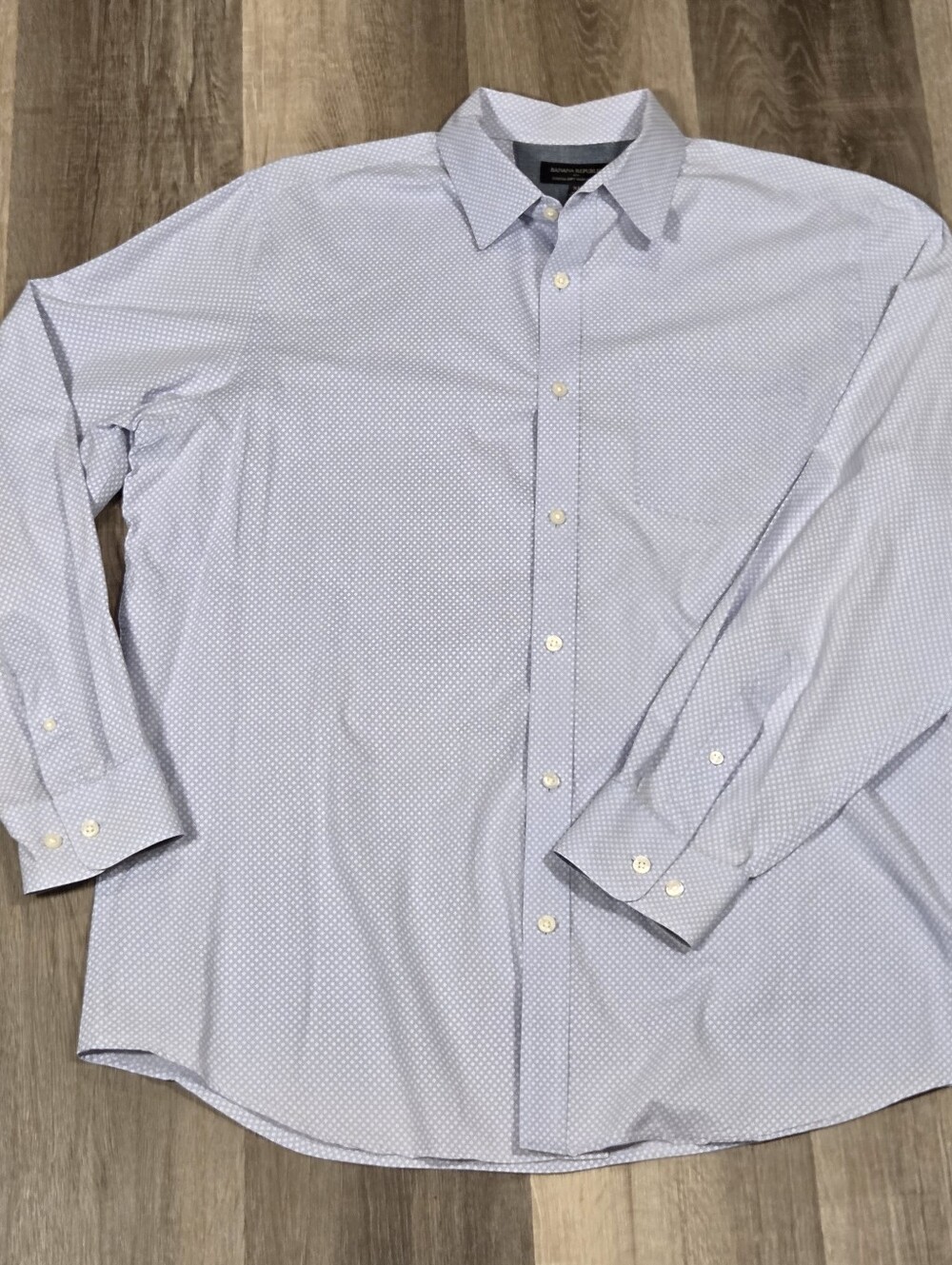Banana Republic Soft Wash Slim Fit Stretch Men’s XL Textured Long Sleeve Shirt